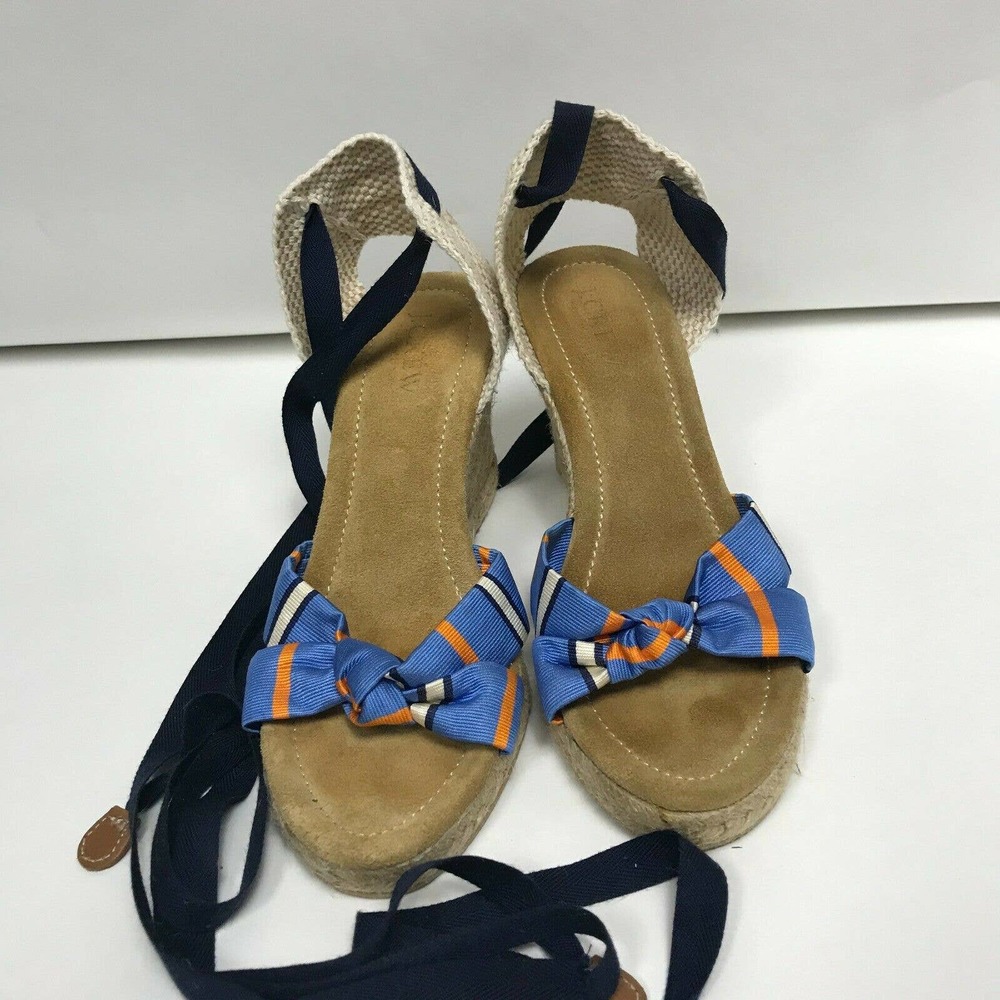 J. Crew Lace Up Espadrilles Wedge 3.5" Heel 6